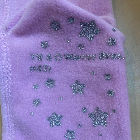 Looney Tunes Fleece Slipper Socks With Tweety Bird & Silver Stars pink girl - Picture 6 of 11